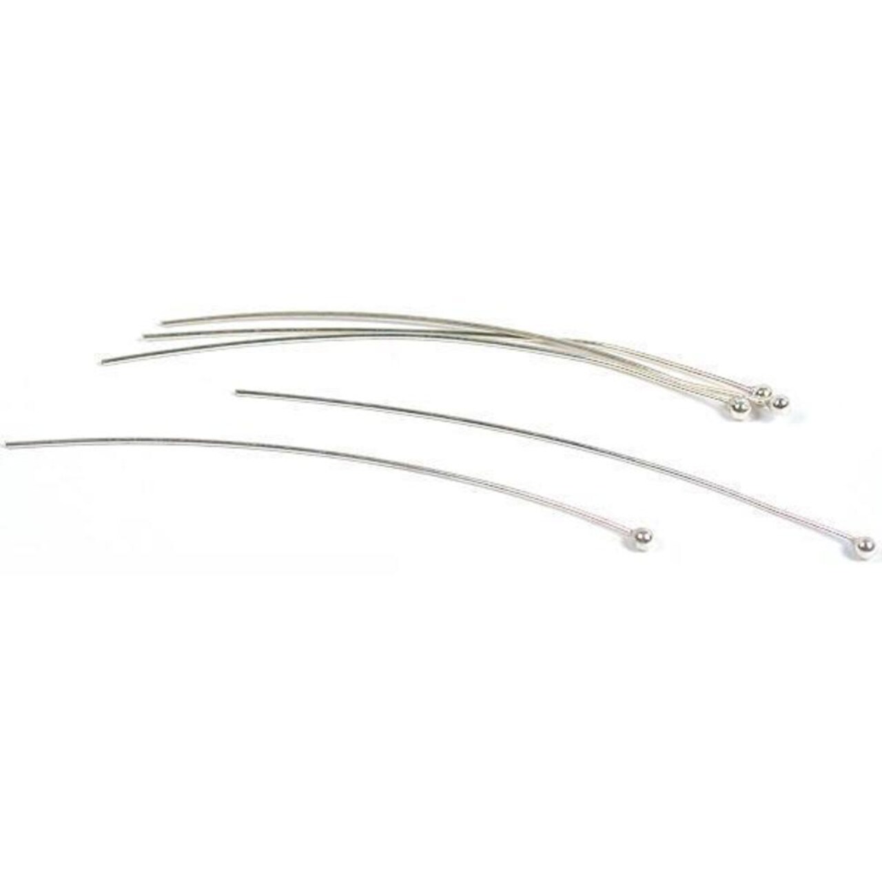 5 Head Pins Sterling Silver Jewelry Hat Stick Pin 25Ga